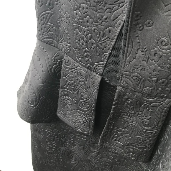 Guess Mesh Black Peplum Dress - Picture 5 of 9